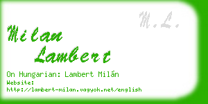 milan lambert business card