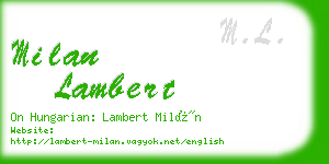 milan lambert business card